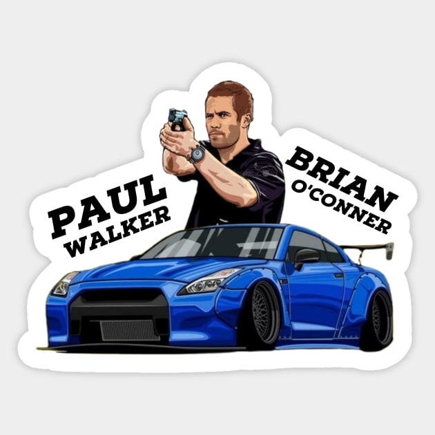 Paul walker / Brain o' conner Sticker by MOTOSHIFT